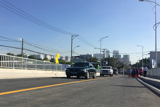 TP. HCM: Chính thức thông xe cầu Phước Lộc 400 tỉ ở huyện Nhà Bè