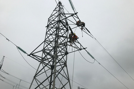 Hà Tĩnh: Đội QLVH lưới điện cao thế phối hợp xử lý khiếm khuyết đường dây 110kV