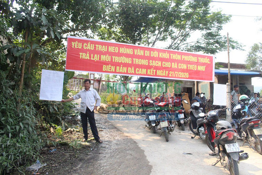 Quảng Nam: Người dân dựng barie, yêu cầu trại chăn nuôi heo dừng hoạt động
