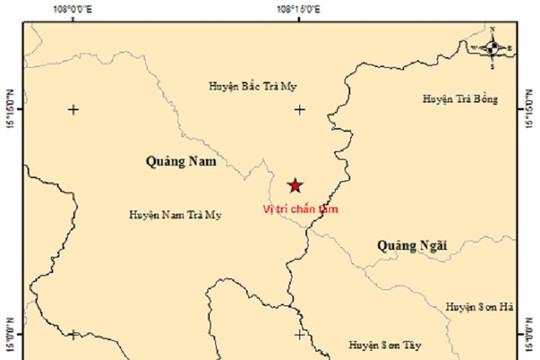 Quảng Nam: Huyện Bắc Trà My xảy ra động đất 3,3 độ Richter