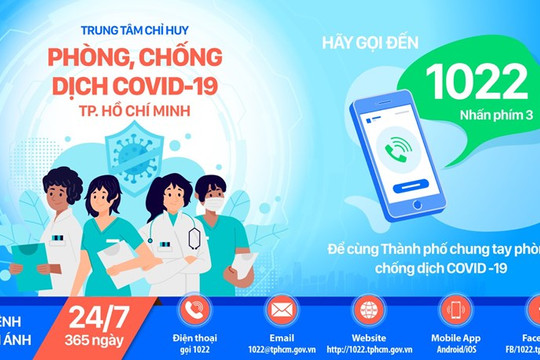 TP Hồ Chí Minh: Tiếp nhận thông tin về vi phạm quy định phòng chống dịch bệnh COVID-19 qua tổng đài 1022