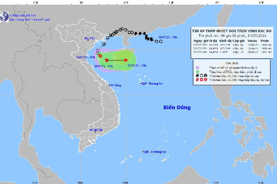 Áp thấp nhiệt đới áp sát bờ biển Nam Định – Ninh Bình, mưa lớn diện rộng