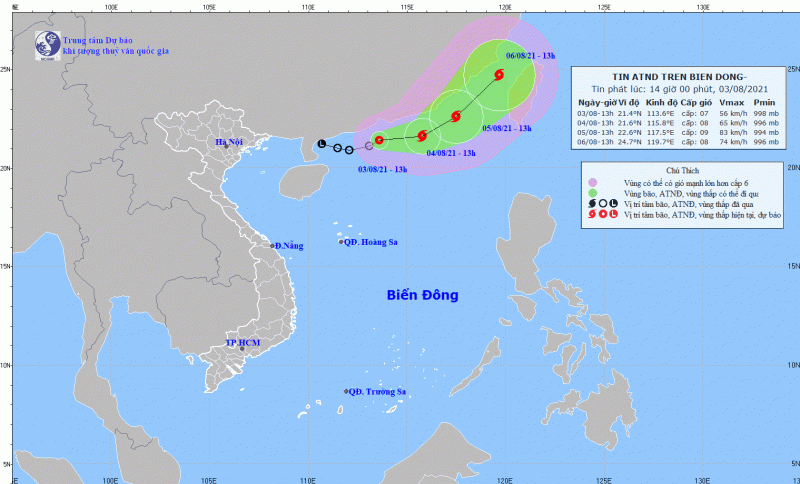 Áp thấp nhiệt đới trên biển Đông có thể mạnh lên thành bão