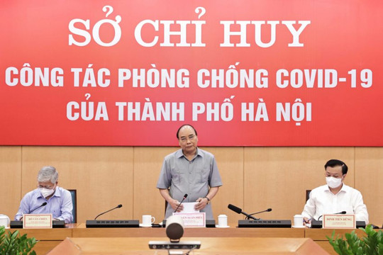 Chủ tịch nước thăm và làm việc với Hà Nội về phòng chống dịch COVID-19