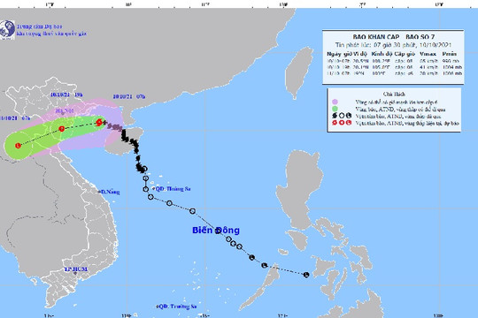 Bão số 7 đổ bộ đất liền áp sát vùng biển Hải Phòng, Nam Định, Thanh Hoá
