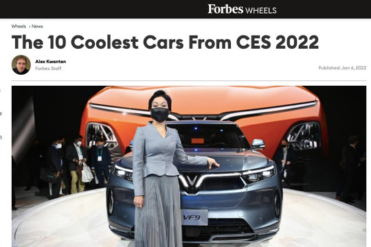 Forbes điểm tên VinFast trong top 10 xe tuyệt vời nhất tại CES 2022