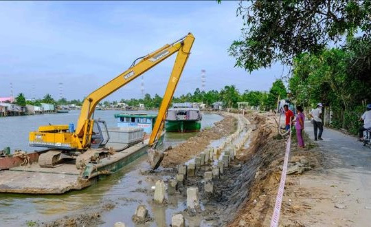 Cần Thơ: Đẩy nhanh tiến độ các công trình kè chống sạt lở sông Ô Môn