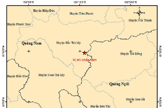 Huyện miền núi Quảng Nam liên tiếp xảy ra 2 trận động đất