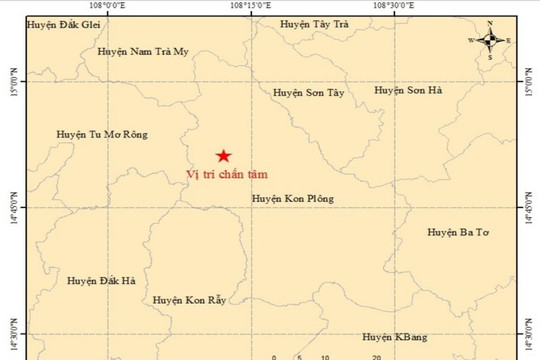 Kon Tum: Tiếp tục thêm trận động đất mạnh 3,4 độ Richter
