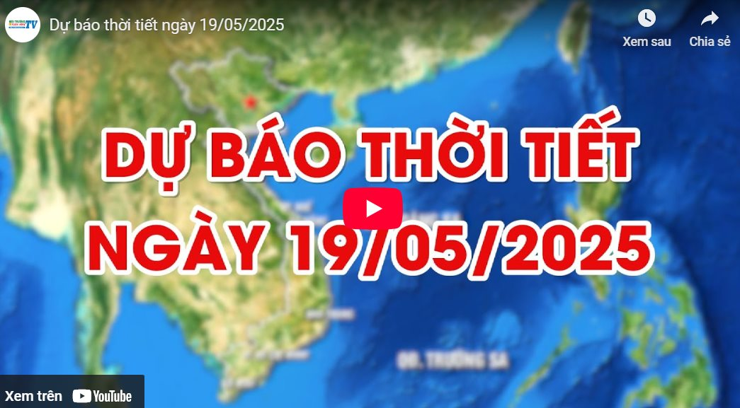 Dự báo thời tiết ngày 19/5/2025: Nhiều khu vực trên cả nước có mưa 