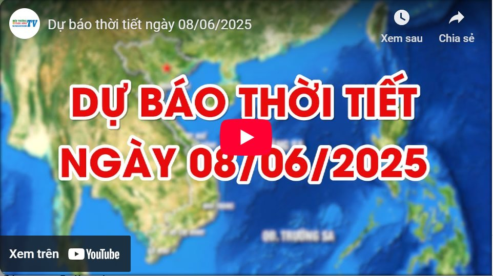 Dự báo thời tiết ngày 08/06/2025: Chiều tối và đêm có mưa rào, ngày nắng nóng 