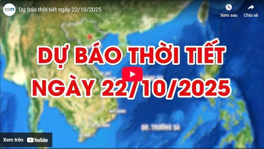 Dự báo thời tiết ngày 22/10/2025: Hà Nội ngày nắng, đêm có mưa vài nơi 