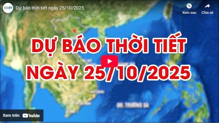 Dự báo thời tiết ngày 25/10/2025: Hà Nội nhiều mây, có mưa vài nơi