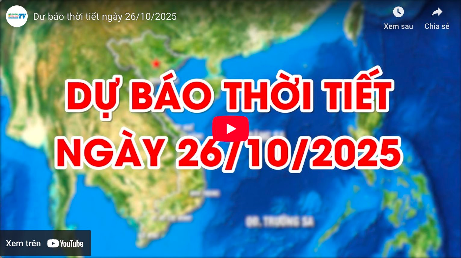 Dự báo thời tiết ngày 26/10/2025: Gió đông bắc cấp 2-3, đêm và sáng trời lạnh