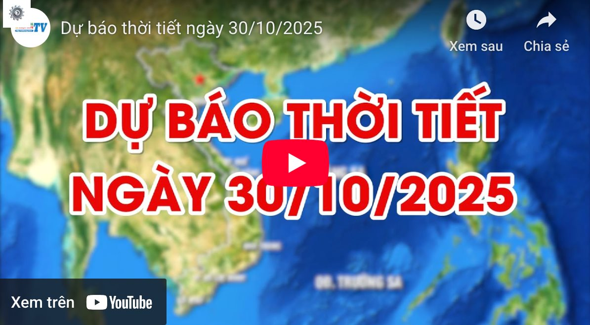 Dự báo thời tiết ngày 30/10/2025: Hà Nội ngày và đêm có mưa rải rác 