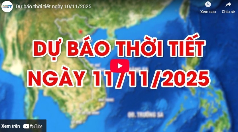 Dự báo thời tiết ngày 11/11/2025: Miền Bắc, Hà Nội có mưa rải rác 