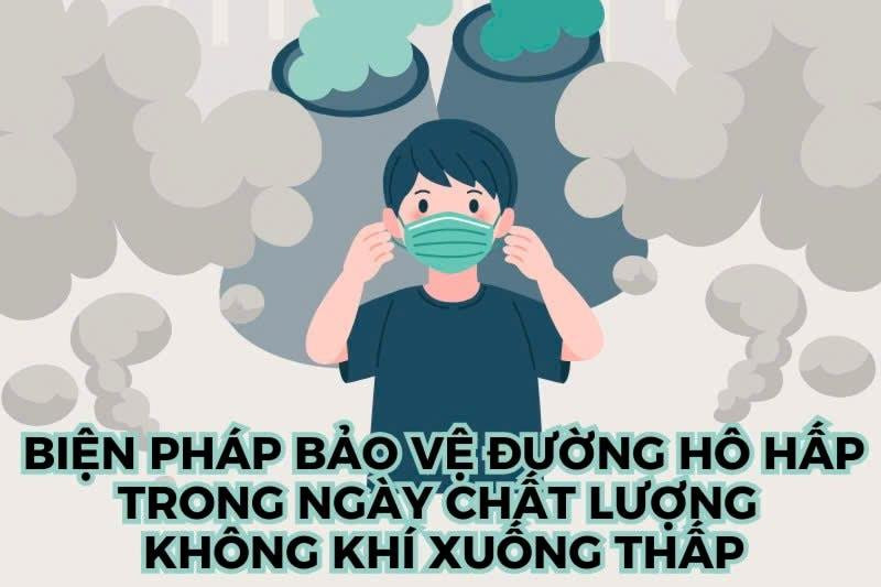 [Infographic] Biện pháp bảo vệ đường hô hấp trong ngày chất lượng không khí xuống thấp 
