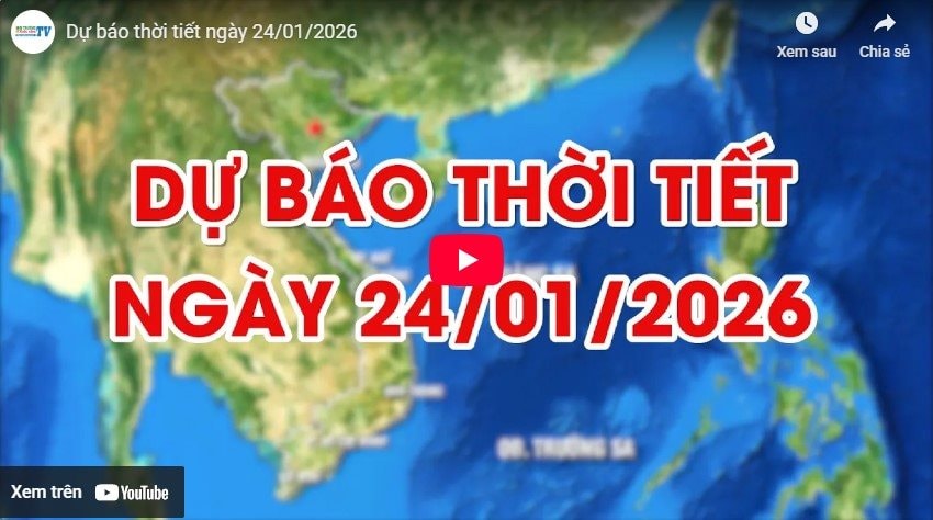 Dự báo thời tiết ngày 24/01/2026: Nhiều mây, không mưa, trời rét đậm 