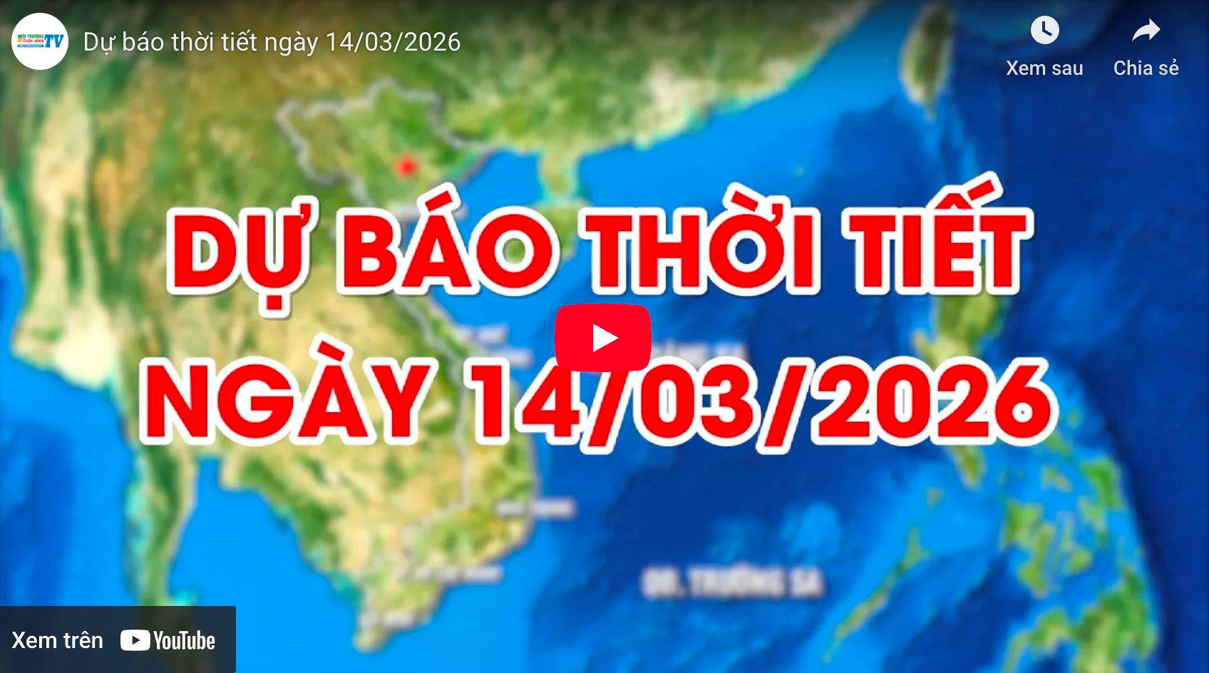 Dự báo thời tiết ngày 14/03/2026: Ngày nắng, trời rét 