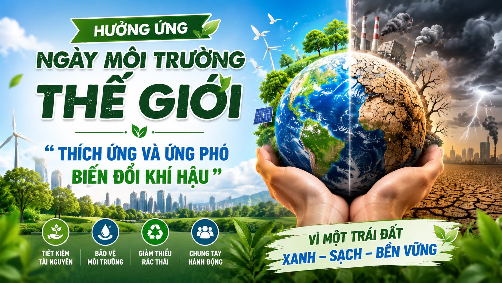 [VIDEO] Hưởng ứng ngày môi trường Thế Giới “Thích ứng và ứng phó biến đổi khí hậu” 