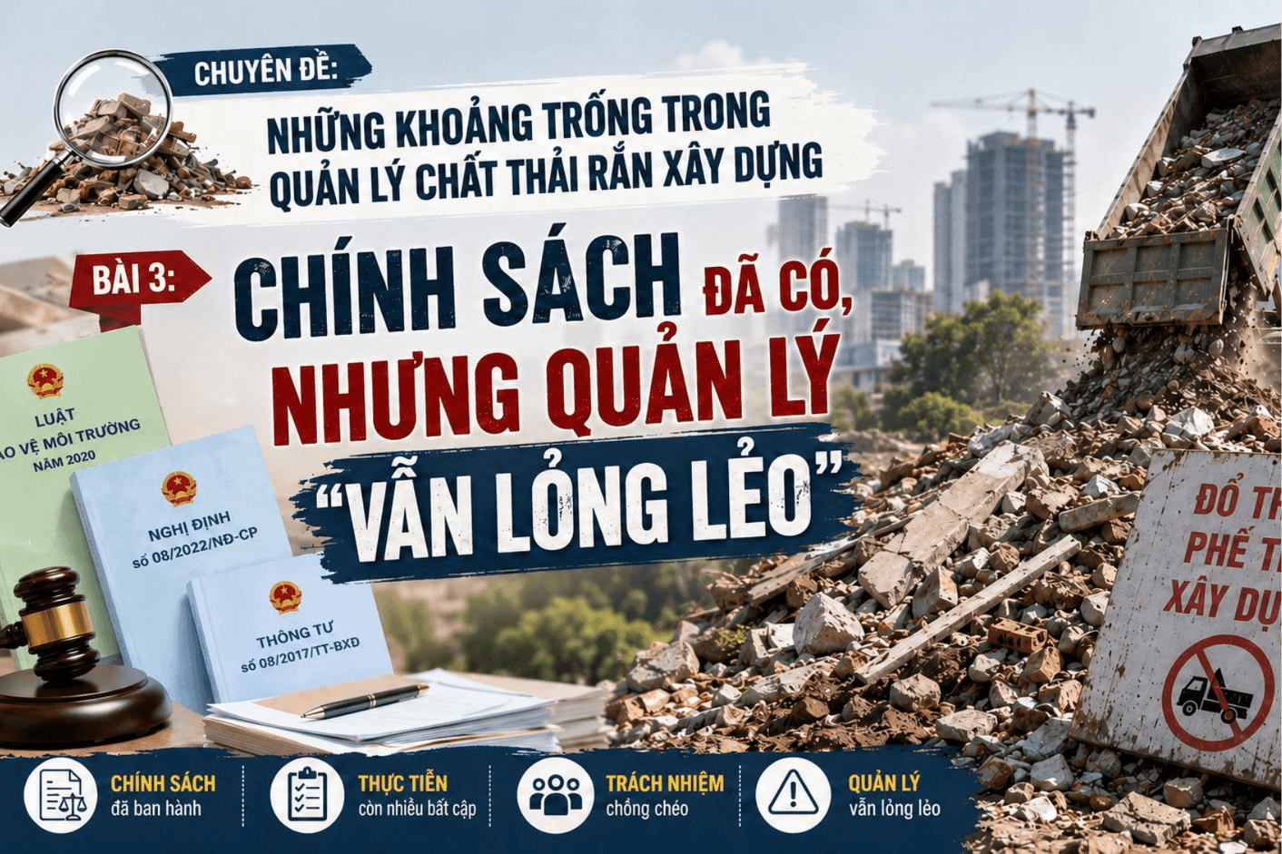 Khoảng trống quản lý chất thải xây dựng - Bài 3: Chính sách đã có, nhưng quản lý vẫn lỏng lẻo 