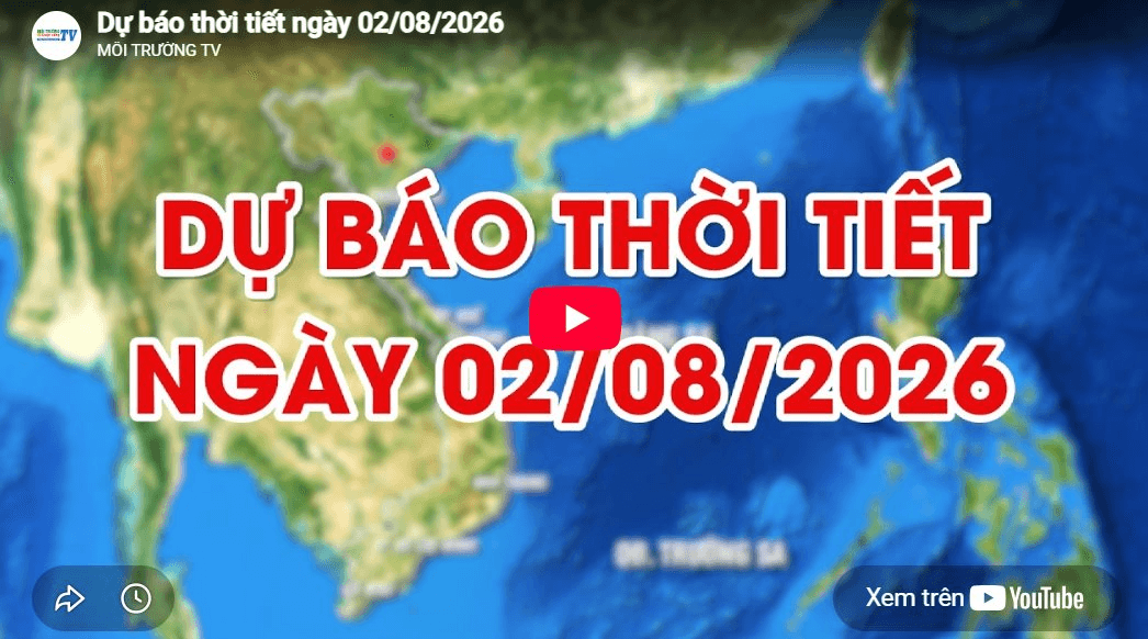 Dự báo thời tiết ngày 2/8/2026: Có mây, có lúc có mưa rào và dông 