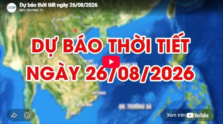 Dự báo thời tiết ngày 26/8/2026: Có lúc có mưa rào và dông 