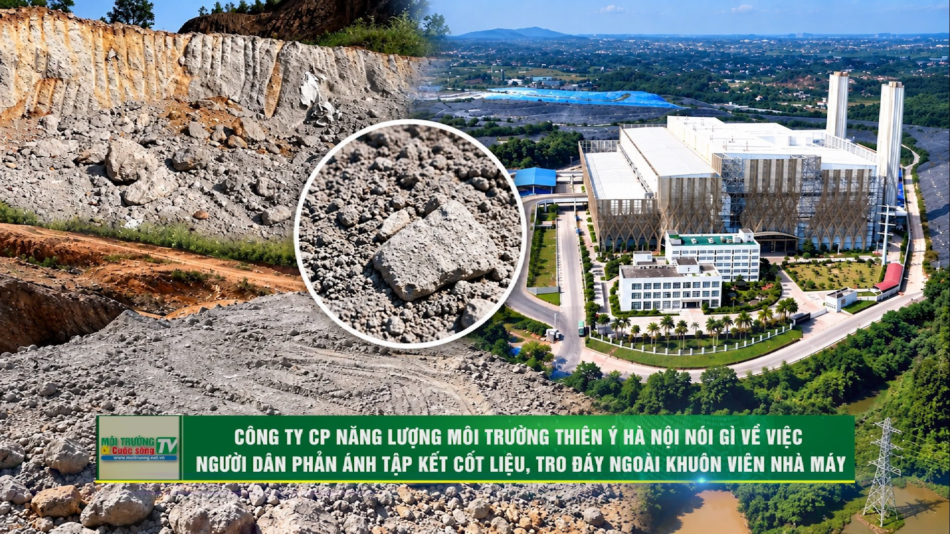 [VIDEO] Công ty CP năng lượng môi trường Thiên Ý Hà Nội nói gì về tập kết cốt liệu, tro đáy ngoài khuôn viên nhà máy 