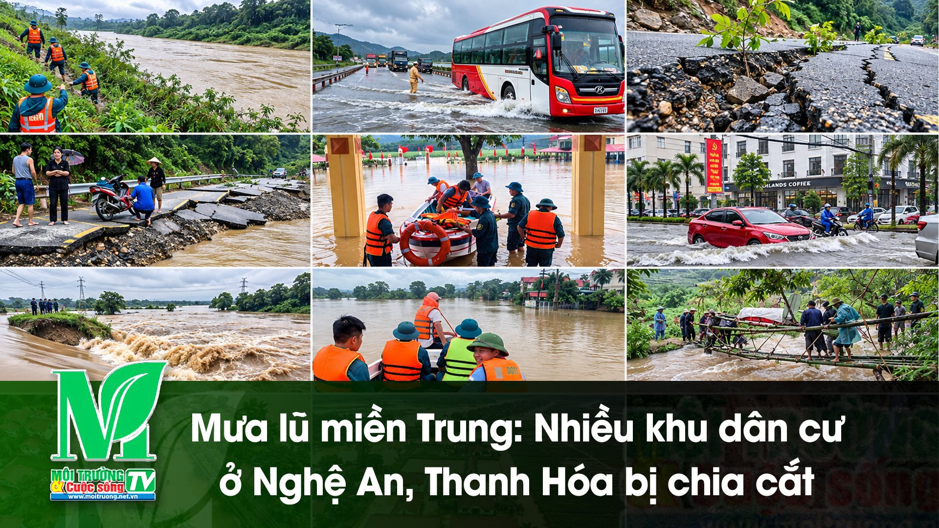 [VIDEO] Mưa lũ miền Trung: Nhiều khu dân cư ở Nghệ An, Thanh Hóa bị chia cắt 
