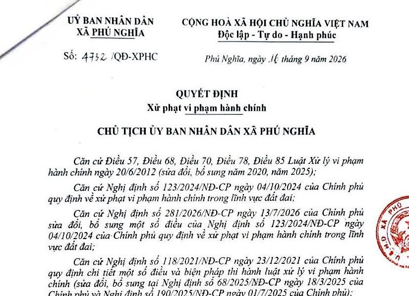 Hà Nội: Sau phản ánh của Tạp chí Môi trường và Cuộc sống, xã Phú Nghĩa xử phạt 45 triệu đồng vụ hủy hoại đất 