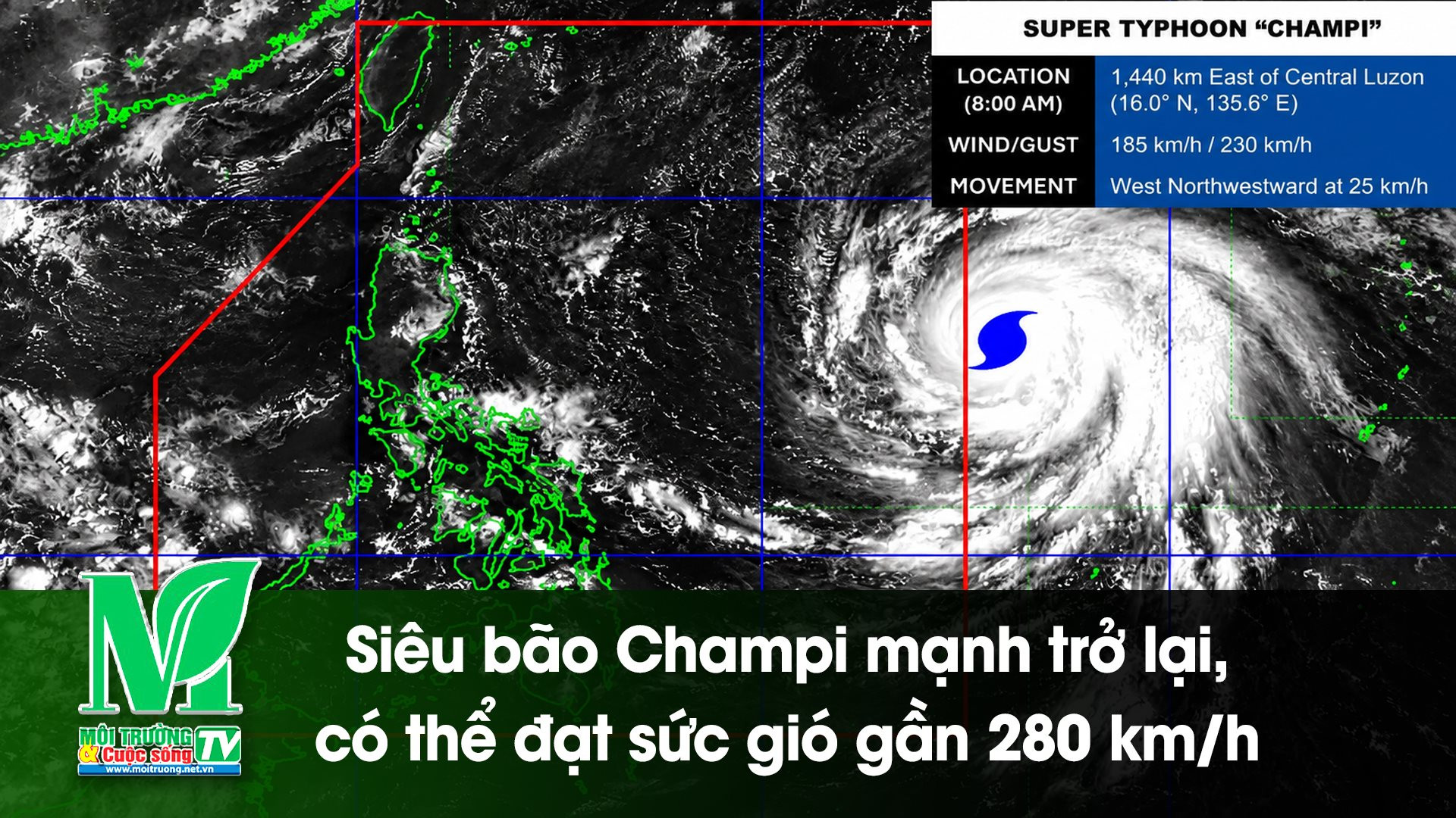 [VIDEO] Siêu bão Champi mạnh trở lại, có thể đạt sức gió gần 280 km/h 