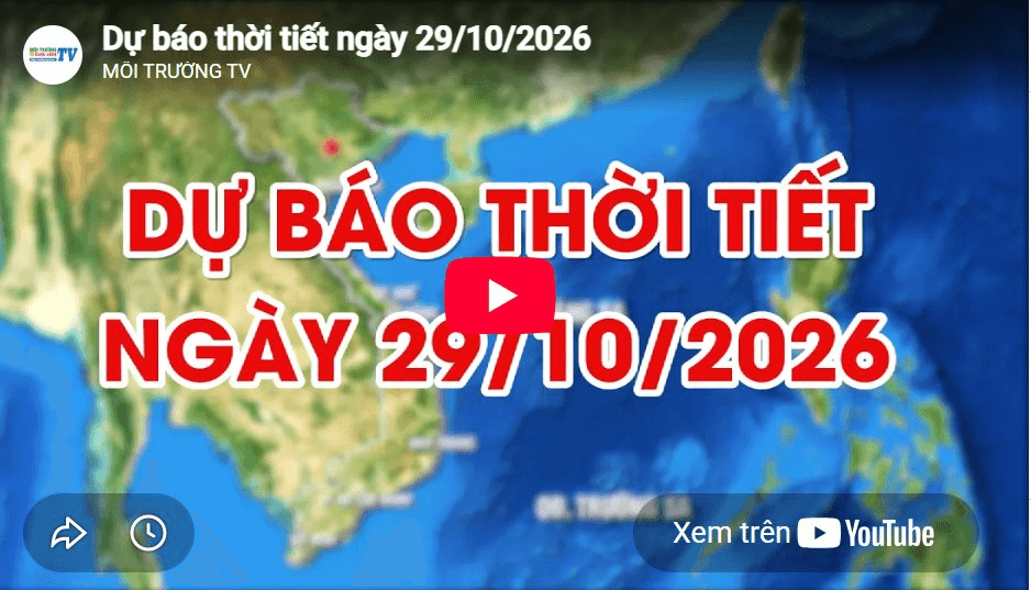 Dự báo thời tiết ngày 29/10/2026: Trời có mây, mưa rào và dông rải rác 