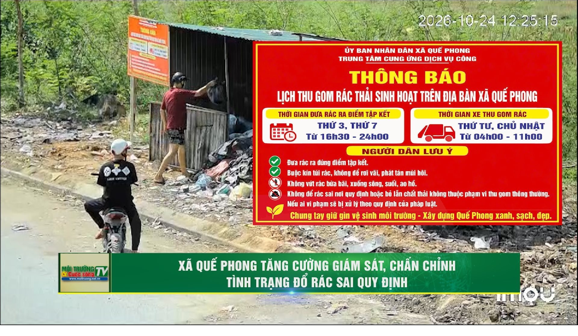 [VIDEO] Xã Quế Phong: Tăng cường giám sát bằng camera, chấn chỉnh tình trạng đổ rác sai quy định 