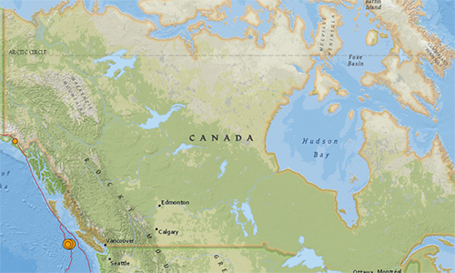 4 trận động đất liên tiếp xảy ra ngoài khơi Canada