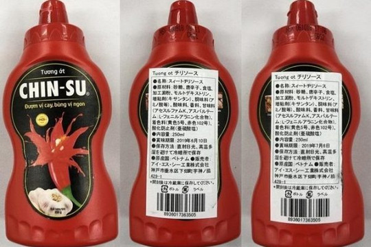 Bộ Y tế lên tiếng về việc 18.000 chai tương ớt Chin-su chứa chất cấm bị thu hồi ở Nhật Bản