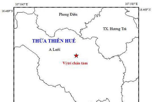 Thừa Thiên – Huế: Động đất mạnh 3,3 độ richter giữa đêm ở huyện miền núi