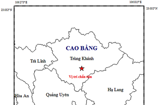 Cao Bằng: Động đất cường độ 2,8 xảy ra tại huyện Trùng Khánh