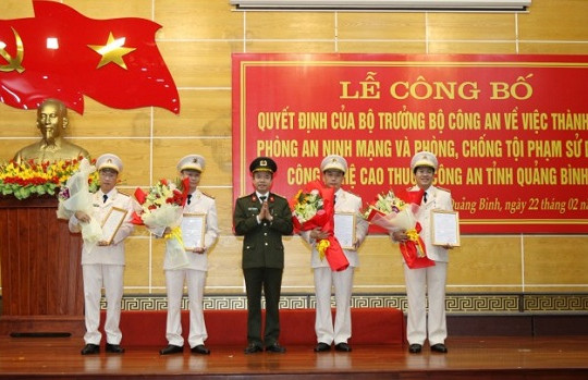 Công an tỉnh Quảng Bình thành lập Phòng An ninh mạng và phòng, chống tội phạm sử dụng công nghệ cao