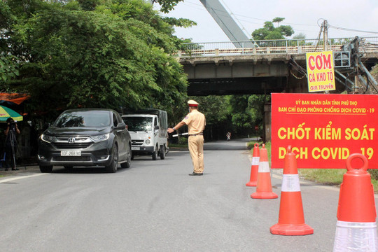 Tạm dừng hoạt động 10 chốt kiểm soát dịch COVID-19 tại cửa ngõ tỉnh Phú Thọ