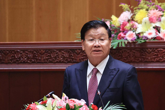 Tổng Bí thư, Chủ tịch nước Lào gửi Điện chúc Tết tới Tổng Bí thư Nguyễn Phú Trọng