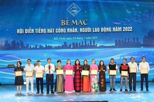Bế mạc Hội diễn Tiếng hát công nhân, người lao động năm 2022 tại TP. Bắc Ninh