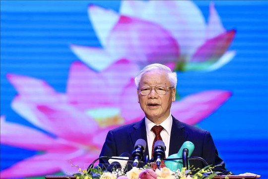Tổng Bí thư Nguyễn Phú Trọng dự Lễ kỷ niệm 60 năm quan hệ Việt- Lào