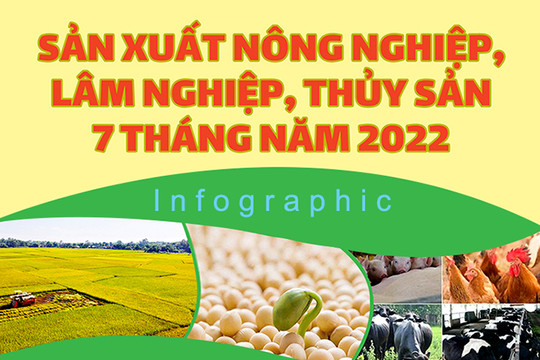 Infographic: Sản xuất nông, lâm nghiệp, thuỷ sản 7 tháng năm 2022