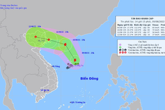 Từ nay đến tháng 2/2023, có 3 - 5 cơn bão ảnh hưởng đến Việt Nam