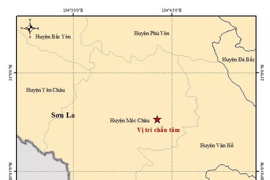 Sơn La: Động đất 3.2 độ richter gây rung lắc ở Mộc Châu