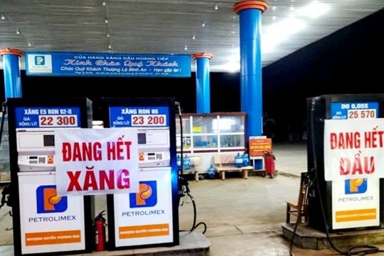 Quảng Bình: Nhiều cửa hàng xăng, dầu tạm dừng hoạt động vì hết hàng