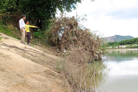 Bình Định: Nhiều hộ dân sống thấp thỏm do nguy cơ sạt lở bờ sông