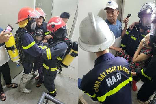 Cứu 2 người phụ nữ thoát khỏi đám cháy tại chung cư Victoria Hà Nội