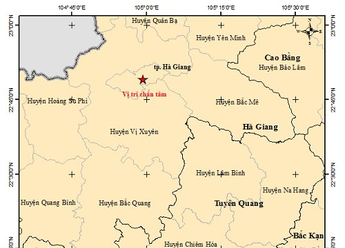Xảy ra động đất 3 độ Richter ở Hà Giang