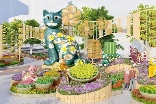 TP Hồ Chí Minh: Tết Quý Mão 2023, đường hoa Nguyễn Huệ sẽ có 70 linh vật mèo cách điệu